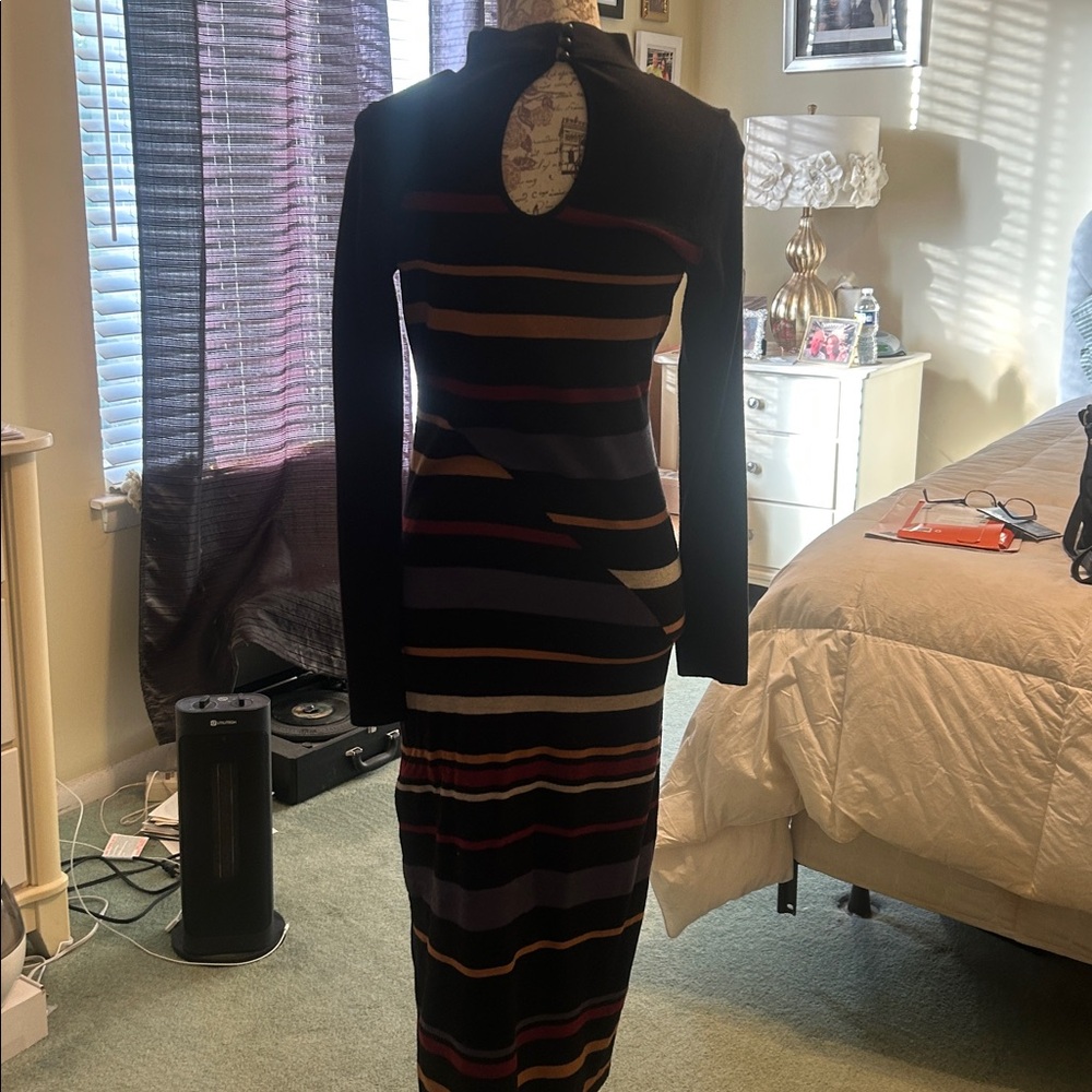 BCBG like new Striped Long Sleeve Knit Dress - Picture 3 of 5